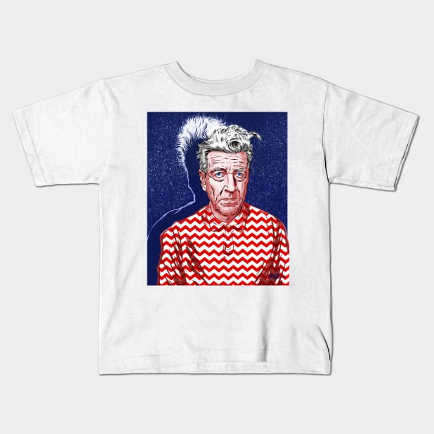 David Lynch - An illustration by Paul Cemmick Kids T-Shirt by PLAYDIGITAL2020